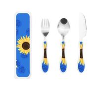 Sunflower Gourd-Handle Cutlery Set â€“ Elegant 3-Piece Knife, Fork & Spoon Trio with Premium Pp Plastic Handles & 430 Stainless Steel Heads â€“ Perfect for Christmas, Parties, Picnics & Gifting