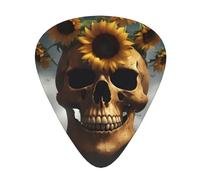 Sunflower Halloween Skull Guitar Picks Set-Premium Abs Material,Various Thicknesses-Enhance Your Playing Experience