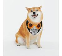 Sunflower Halloween Skull Print Classic Prints & Washable Scarves For Stylish Dogs And Cats Personalized Dog Bandanas - Stylish Pet Scarf For Medium To Large Dogs
