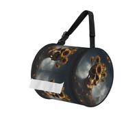 Sunflower Halloween Skull Print Cylinder Tissue Organizer Bag With Strap, Portable Toilet Roll Holder For Camping Car