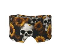 Sunflower Halloween Skull Print Eye Shade Cover for Nap Travel Yoga,Eye Cover Blindfold Travel Office Nap Airplane