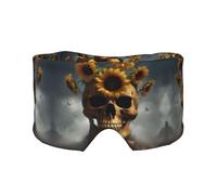 Sunflower Halloween Skull Print Eye Shade Cover for Nap Travel Yoga,Eye Cover Blindfold Travel Office Nap Airplane