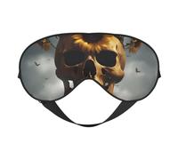 Sunflower Halloween Skull Print Functionality Cozy Eye Mask Adjustable Strap Nap Night Travel Camping Yoga Relax