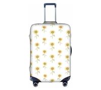 Sunflower Hand Painted Floral Luggage Cover Suitcase Trolley Case Protector Elastic Washable Anti Scratch Fit 18-32 Inch