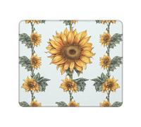 Sunflower Hand Painted Floral Mouse Pads Custom Design, Waterproof Gaming Mousepad Washable Computer Mousepads with Non-Slip Rubber Base Square Mouse Mat for Laptop Office Home 10 x 12 inch
