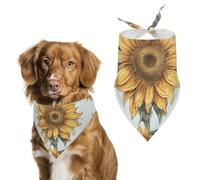 Sunflower Hand Painted Floral Pet Scarf Adjustable Pet Accessories Triangular Scarf Washable Floral Print Puppy Bib Bandana Stylish Comfortable Cat Scarves for Holiday Scarfs