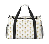 Sunflower Hand Painted Floral Print Weekender Bag,Gym Bag with,Carry On Luggage Overnight Weekend Bag, Holdall Handbag