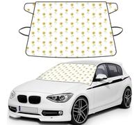 Sunflower hand painted floral Printed Winter Car Protector, Waterproof Coated Snow Shield, Secure Mirror Strap Auto Cover