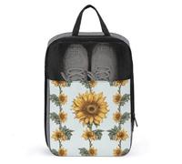 Sunflower Hand Painted Floral Shoe Bags Foldable Breathable Portable Shoe Puches Organizer Stylish Expandable Packing Travel Shoes Bags for Sneakers Gym Luggage Closet