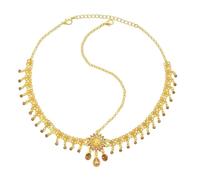 Sunflower Headband Head Chain for Women Bohemian Gold-Tone Statement Tassel Charm Teardrop Crystal Bridal Wedding Porm Accessories Headpiece Boho Headdress Goddess Festival Party Head Jewelry