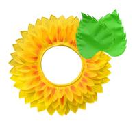 Sunflower Headpiece, Yellow Flower Headpiece with Leaf Gloves to Add Sunshine to Your Halloween Outfit, 23 Inch