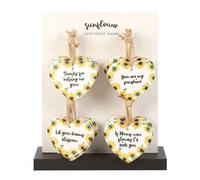 Sunflower Heart Hanging Sentiment Sign (Pack of 24) Something Different White One Size