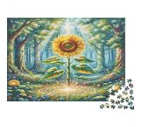 Sunflower Heavyweight Paper Sunflower in Enchanted Forest with Magic Circle Jigsaw Puzzle for Seniors Relaxing Secret Santa Gift 52x38cm/1000pcs