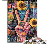 Sunflower Hello Gesture Jigsaw Puzzles for Adults, Decompressing Intellectual Educational Toy Educational Game for Birthday, Chrismas (50x75cm)