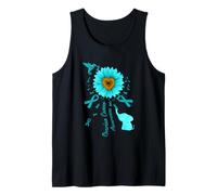 Sunflower Hummingbird Elephant Ovarian Cancer Awareness Tank Top
