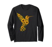 Sunflower Hummingbird Flower Gardening Floral Long Sleeve T-Shirt