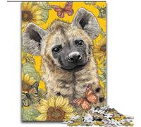 Sunflower Hyena 1000 Pieces Jigsaw Puzzle for Adults& Teens, Staycation Kill Time Birthday Present, Gifts, Wall Art for 14+ (26x38cm)
