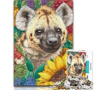 Sunflower Hyena Jigsaw Puzzles for Adults,for Educational Game Challenge Toy for Is Ideal As A Gift for The Whole Family 50x75cm