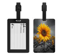 Sunflower in A Field Luggage Tag Travel Bag Suitcase Baggage Name Tags