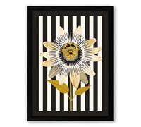 Sunflower in Gold Botanical Framed Wall Art Print A4 (29.7×21cm) Black, Wall Decor for Living Room, Bedroom, Office & Home, Ready to Hang, Art Gift