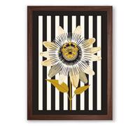 Sunflower in Gold Botanical Framed Wall Art Print A4 (29.7×21cm) Walnut, Wall Decor for Living Room, Bedroom, Office & Home, Ready to Hang, Art Gift