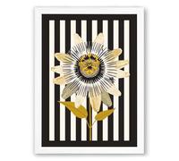 Sunflower in Gold Botanical Framed Wall Art Print A4 (29.7×21cm) White, Wall Decor for Living Room, Bedroom, Office & Home, Ready to Hang, Art Gift