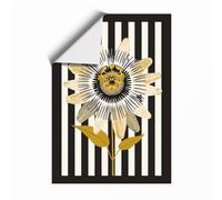 Sunflower in Gold Botanical Unframed Wall Art Print A4 (29.7×21cm), Wall Decor for Living Room, Bedroom, Office & Home, Art Gift