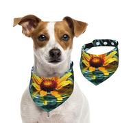 Sunflower in Water Dog Bandanas,Summer Bandanas for Dogs Washable Adjustable Dog Triangle Scarf Bibs Cute Pet Bibs for Medium Large Dogs Puppy and Cats Medium