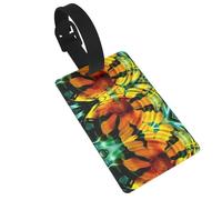Sunflower in Water Print 5pcs Luggage Tags for Suitcases,Cute Suitcase Tag Identifiers for Baggage Tag for Cruise Airport Travel PVC