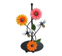 Sunflower Iron Paper Towel Holder with Solid Stable Base, Suitable for Kitchen and Dining Use, Combining Functionality with Home Decorative Style (Bees and Bees)