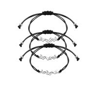 Sunflower Jewellery Friendship Necklace for 3 4 Stainless Steel Heart-Shaped Necklace/Bracelet Three Hearts Composed of Friendship Necklace/Bracelet, Gifts for Friends, 6+2 inches, Stainless Steel