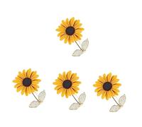 Sunflower Jewelry Accessories Retro Decor Yellow Rhinestone Bling Novelty Trendy Women's Pin Copper Delicate Brooch
