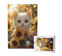 Sunflower Jigsaw Puzzles for Adults 5000, Cat Large Wooden Puzzles for Adults, Funny/Difficult/Impossible/Challenging Decompression Games, As a Birthday for Women and Men 2T-2009