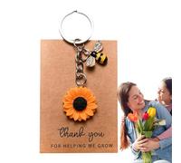Sunflower Keychains - Bee Daisy Floweer Sunflowwer Keychhain | Exquisite Design Sunfllower Inspirational Keyrinng | Sunflowe-r Key Ring for Mother and Teacher's Day