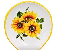 Sunflower Kitchen Decor - Sunflower Spoon Rest, Ceramic Spoon Rest for Stove Top, Large Spoon Rest for Kitchen Counter Decor, Farmhouse Cute Utensil Holder Spoon Holder - Sunflower Christmas Gifts