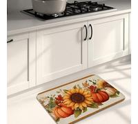 Sunflower Kitchen Mats for Floor, Rustic Autumn Soft Mats, Cushioned Comfort Washable Non Slip Decor Rugs for Kitchen Sinks Laundry Room Bathroom 20x31 Inch