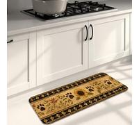 Sunflower Kitchen Mats for Floor, Vintage Floral Soft Mats, Cushioned Comfort Washable Non Slip Rugs for Kitchen Sinks Laundry Room Bathroom 16x47 Inch