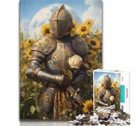 Sunflower Knight Adult Puzzles 1000 Pieces,Help The Brain Exercise Addictive Toys to Cultivate Patience Unique Challenge Game 75x50cm