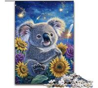 Sunflower Koala 1000 Piece Jigsaw Puzzles for Adults, Stress Reliever Staycation Kill Time with Matching Poster And Trivia Sheet (50x75cm)
