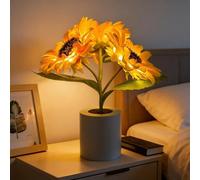 Sunflower Lamp-Sunflowers Flower Table Lamp, Touch Dimming Flower Table Lamps, USB Rechargeable, 3-Level Brightness, Gift for Mom, Friend, Wife