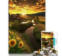 Sunflower Landscape 1000 Pieces Jigsaw Puzzles for Adults And Teens,Help The Brain Exercise Addictive Toys to Cultivate Patience Great Gift (38x26cm)