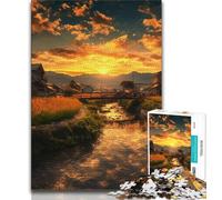 Sunflower Landscape Adult Jigsaws 1000 Pieces Difficult,Learning Educational Toys Family Games with Matching Poster And Trivia Sheet (38x26cm)