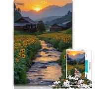 Sunflower Landscape Jigsaw Puzzles for Teenagers 1000 Jigsaws,Learning Educational Toys Family Games Unique Birthday And Gifts (38x26cm)