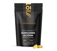 Sunflower Lecithin 1200mg - Produced from Naturally Sourced Soy Free Sunflower Oil - 90 Softgels (3 Months Supply) - Pure & Potent Helianthus Annuus - Resealable and Recyclable Pouch by Alpha01