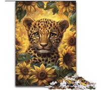 Sunflower Leopard 1000 Piece Jigsaw Puzzles for Teenagers, for Age 14+ Home Art Decor Family Games Christmas Birthday Gifts (26x38cm)