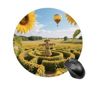 Sunflower Maze Round Mouse Pads Non-Slip Rubber Base Mouse Mat Cute Mousepad Funny Computer Desk Accessories for Office Home Gaming Work 7.8 X7.8 Inch