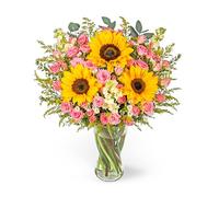 Sunflower Meadows - Birthday, Thank You, or Anniversary Flower Gift - Next Day Delivery of Fresh Cut Blooms - Bright Floral Surprise (Medium)