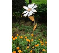 Sunflower metal garden ornament rusty and silver 89cm
