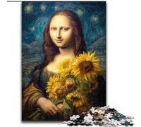 Sunflower Mona Lisa Adult Jigsaws 1000 Piece, Challenging Game And Family Play Educational Game for Birthday, Chrismas (26x38cm)