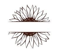 Sunflower Monogram Split Hand Wall Stickers Paster Paper 54.6x55cm Equipped with Transfer Film kit Coffee